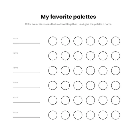 Book page: Palette planner